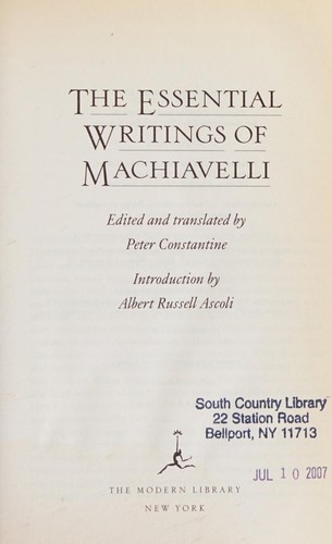 The Essential Writings of Machiavelli cover