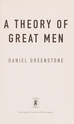 A theory of great men cover