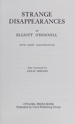 Strange disappearances cover