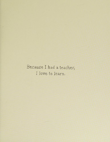 Because I had a teacher cover