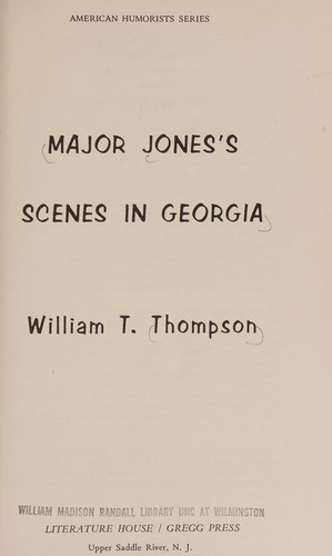 Major Jones's scenes in Georgia cover