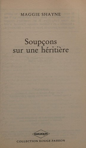 Soupcons Sur Une Heritiere cover