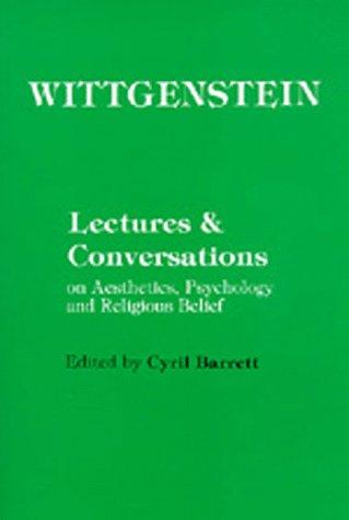Lectures & conversations on aesthetics, psychology, and religious belief cover