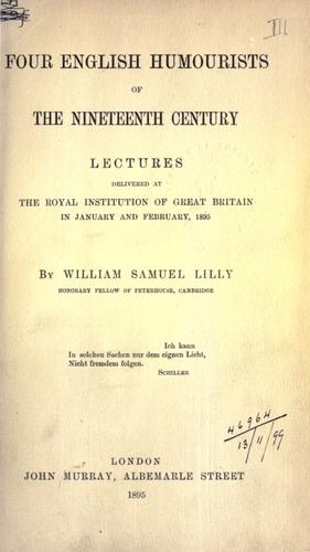 Four English humourists of the nineteenth century cover