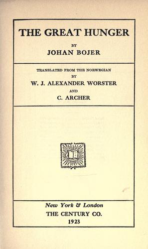 The great hunger cover