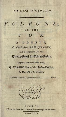 Volpone cover