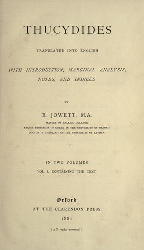 History of the Peloponnesian War cover