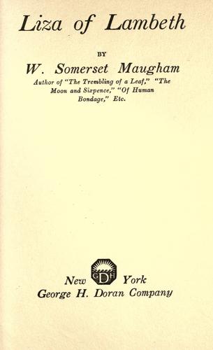 Liza of Lambeth cover