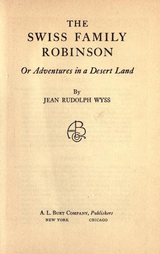 Swiss Family Robinson cover