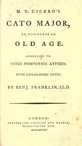 Cato maior de senectute cover