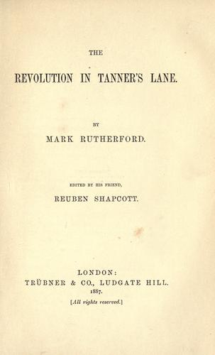 The revolution in Tanner's Lane cover