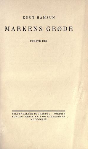 Markens grøde cover