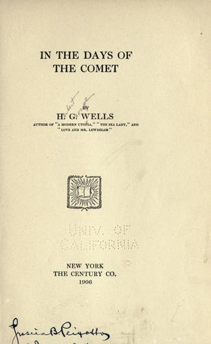 In the days of the comet cover