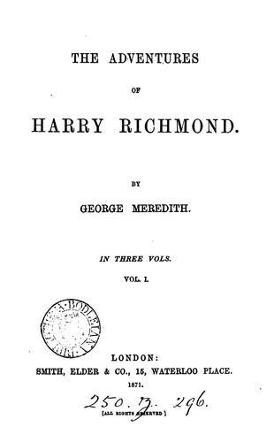 The adventures of Harry Richmond cover