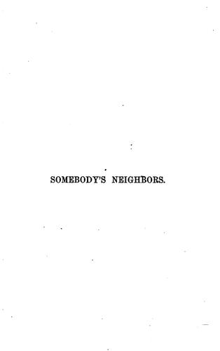 Somebody's neighbors cover