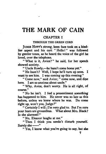The mark of Cain cover