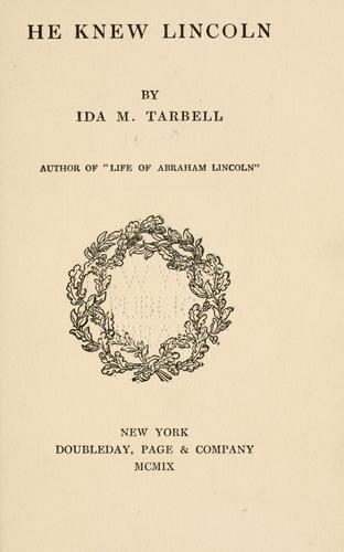 He knew Lincoln cover