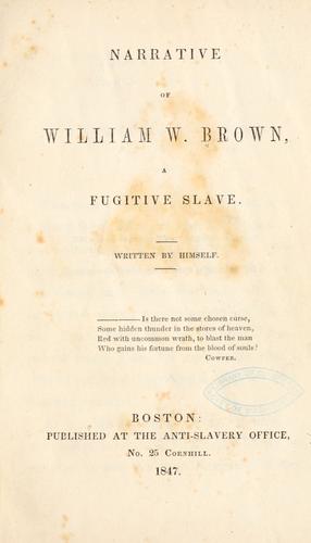 Narrative of William W. Brown cover