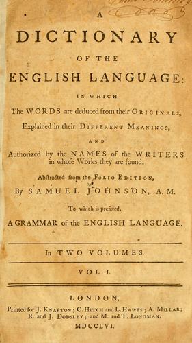 A Dictionary of the English Language cover
