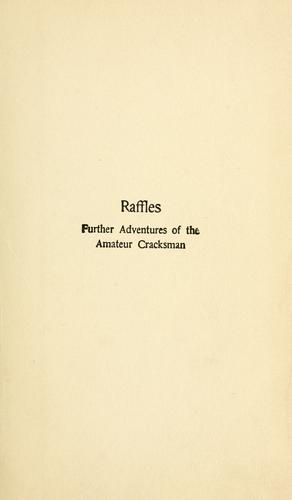 Raffles, Further Adventures of the Amateur Cracksman cover