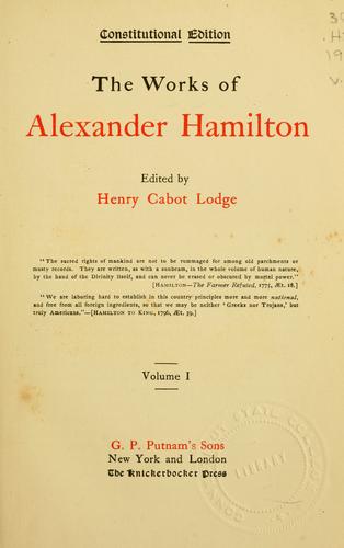 The works of Alexander Hamilton cover