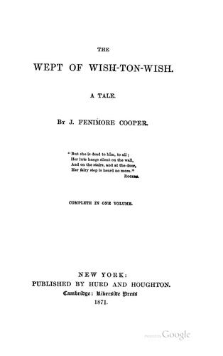 The Wept of Wish-ton-wish: A Tale cover