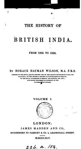 The history of British India cover