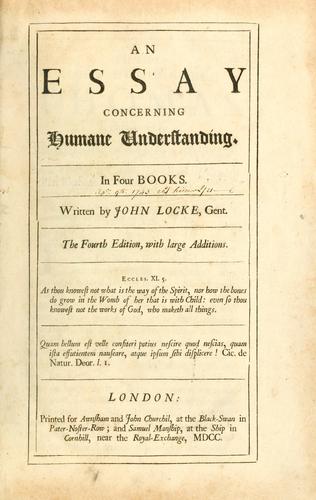 Essay Concerning Human Understanding cover