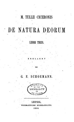 De Natura deorum cover