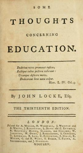 Some thoughts concerning education cover