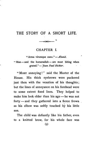 The story of a short life cover