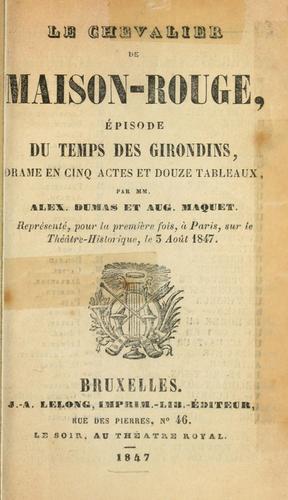 The Chevalier De Maison Rouge cover