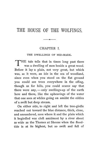 The house of the Wolfings cover
