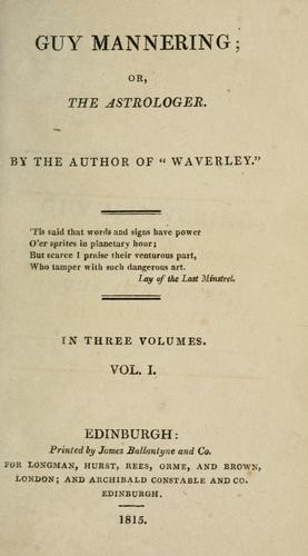 Guy Mannering cover