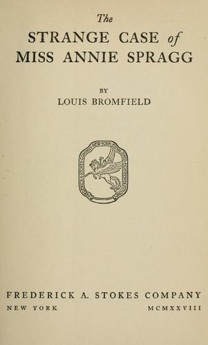 The strange case of Miss Annie Spragg cover