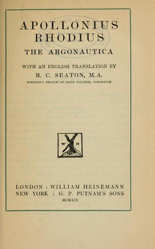Apollonius Rhodius cover