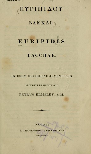 Bacchae cover