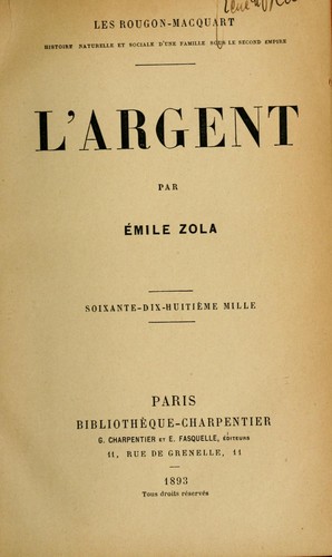 L' argent cover