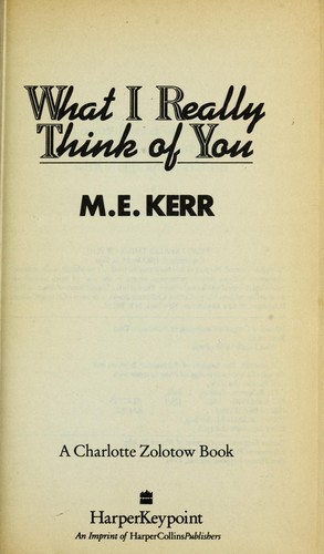 What I Really Think of You cover