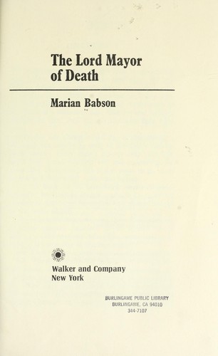 The Lord Mayor of Death cover