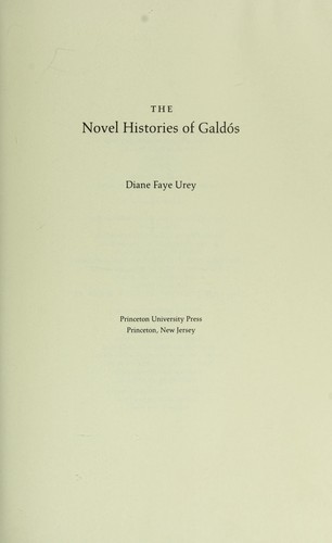 The novel histories of Galdós cover
