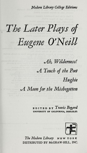 The Later Plays of Eugene O'neill cover