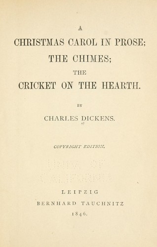 Novels (Chimes / Christmas Carol / Cricket on the Hearth) cover