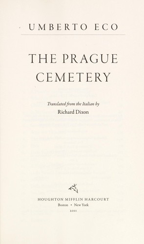 Il cimitero di Praga cover