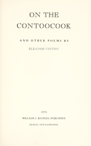 On the Contoocook, and other poems cover