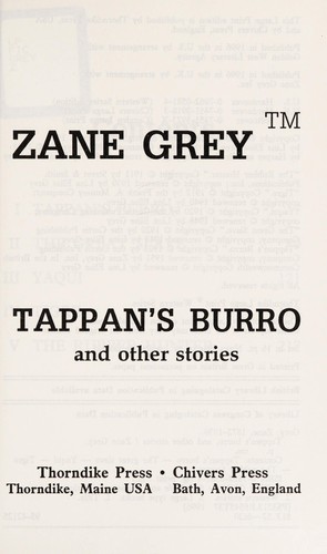 Tappan's burro, and other stories cover