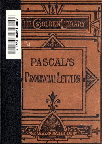The Provincial Letters of Blaise Pascal cover