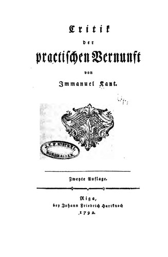 Kritik der praktischen Vernunft cover