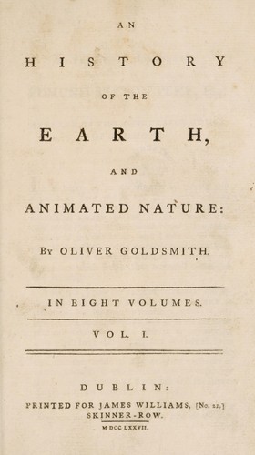 An history of the earth, and animated nature cover
