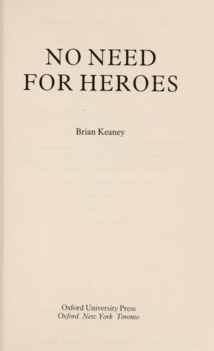 No Need for Heroes cover